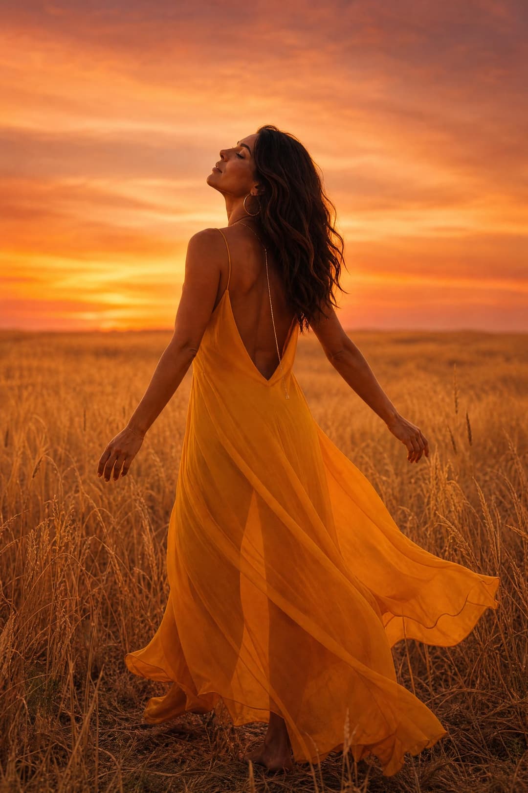 A cinematic saffron portrait