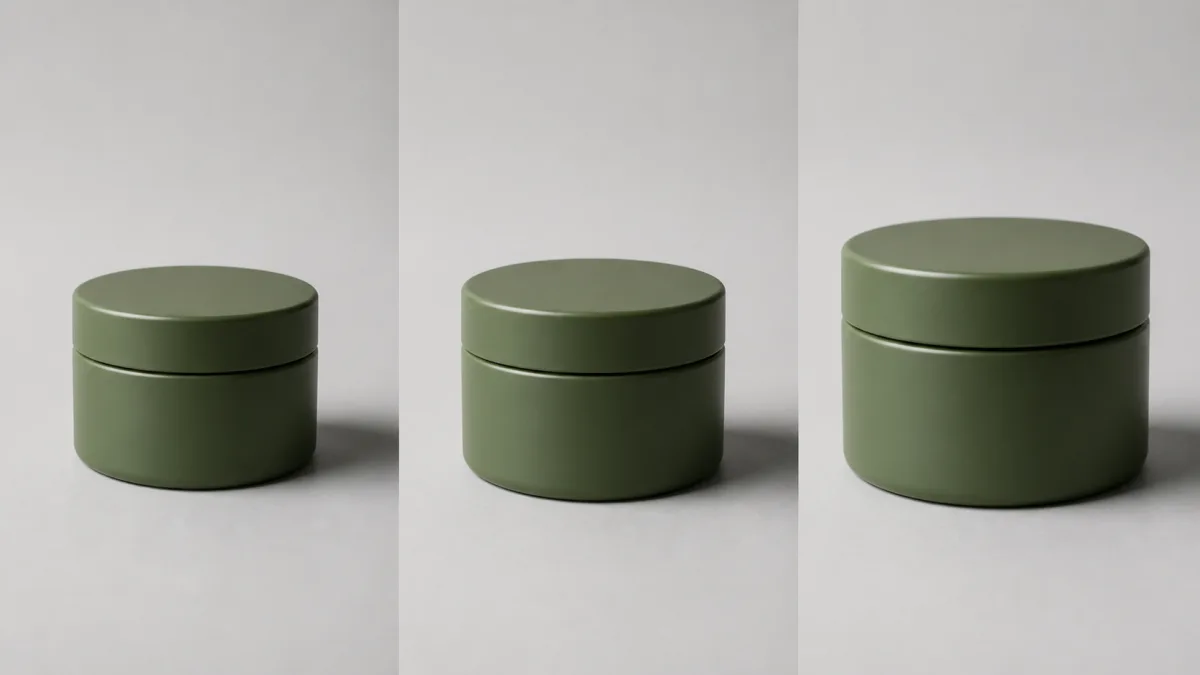 Coordinated set of three product photos sharing the same surface, crop, light direction, and neutral background