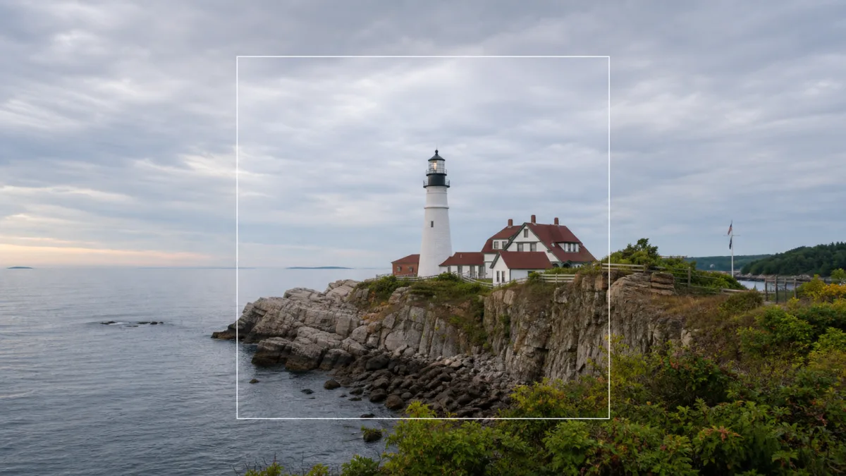 Square composition reframed into a wider landscape image with balanced space